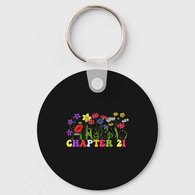 Chapter 21st Birthday Bookworm 21 Years Old For Bo Key Ring (Front)