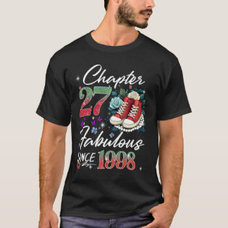 Chapter 27 Fabulous EST 1998 27th Floral Birthday  T-Shirt