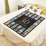 Chapter 30 Black Gold 30th Birthday Photo Fleece Blanket<br><div class="desc">A unique fleece blanket gift to make that birthday special. Add those favourite photos using our simple template.</div>