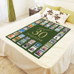 Chapter 30 Green Gold 30th Birthday Photo Fleece Blanket<br><div class="desc">It's snuggly warm and it's unique. That is why this is such a wonderful 30th birthday gift. The green and gold on this fleece blanket is a superb color combination. Add the photos of friends,  family and events to make the big 3-0 a birthday to remember.</div>