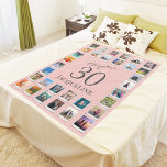 Chapter 30 Pink Grey 30th Birthday Photo Fleece Blanket<br><div class="desc">That 30th birthday is a wonderful milestone so celebrate in style. The pink fleece blanket with photos of family friends and events makes a unique gift. Whether being used as a throw or wrapped up in to stay snuggly warm it makes a heartfelt recognition of that special person.</div>