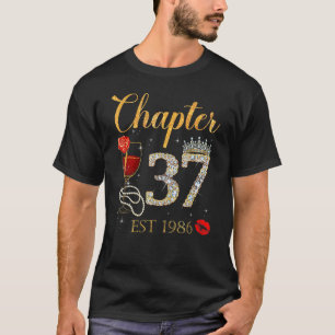 Chapter 37 Years EST 1986 37th Birthday Red Rose W T-Shirt