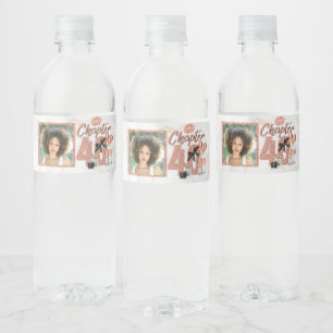 Chapter 40 Birthday Rose Gold Photo Water Bottle Label