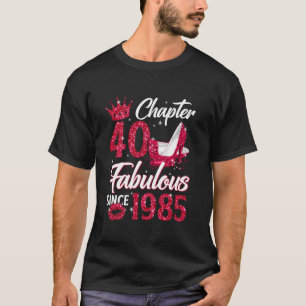 Chapter 40 Fabulous Since 1985 40th Leopard Birthd T-Shirt