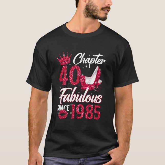 Chapter 40 Fabulous Since 1985 40th Leopard Birthd T-Shirt (Front)