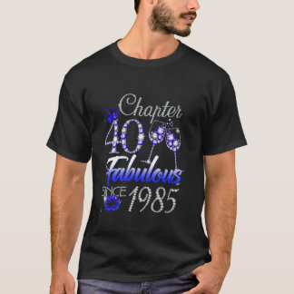 Chapter 40 Fabulous Since 1985 40th Leopard Birthd T-Shirt