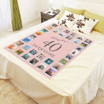 Chapter 40 Pink Grey 40th Birthday Photo Fleece Blanket<br><div class="desc">Looking for the perfect 40th birthday gift? Look no further than this stylish pink and grey fleece blanket! This cosy blanket makes the perfect addition to any room and is sure to be loved for years to come. You can even add your favourite photos to make this personalised gift even...</div>