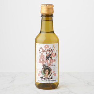 Chapter 40 Rose Gold 40th Birthday Elegant Photo Wine Label