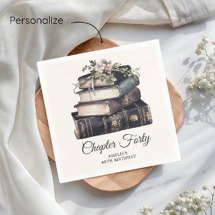 Chapter 40 Vintage Book 40th Birthday  Napkin
