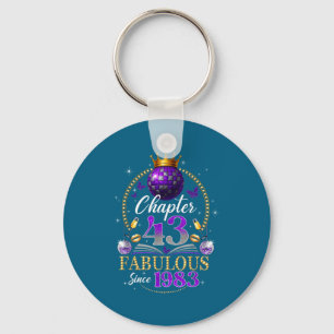 Chapter 43 Since 1983 Purple Disco Ball 43rd Birth Key Ring