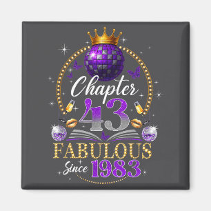 Chapter 43 Since 1983 Purple Disco Ball 43rd Birth Magnet