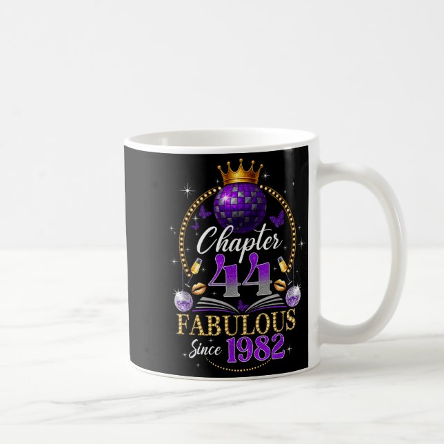 Chapter 44 Since 1982 Purple Disco Ball 44th Birth Coffee Mug (Right)