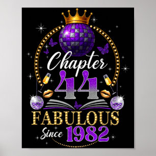 Chapter 44 Since 1982 Purple Disco Ball 44th Birth Poster