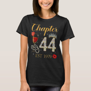 Chapter 44 Years EST 1979 44th Birthday Red Rose W T-Shirt