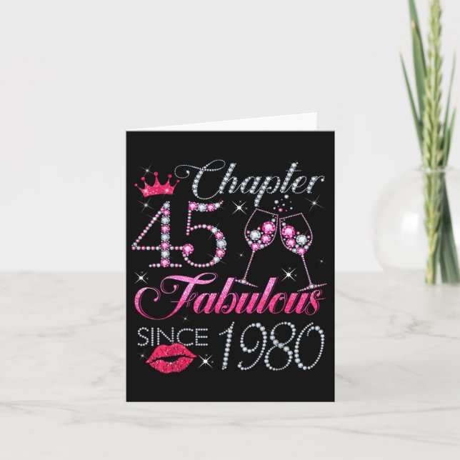 Chapter 45 Fabulous Since 1980 45th Birthday Gift  Card (Front)