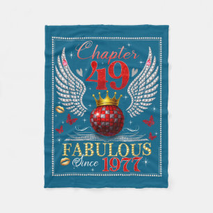 Chapter 49 Fabulous Est. 1977 Disco Ball 49th Birt Fleece Blanket