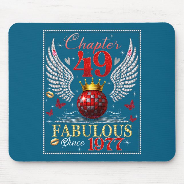 Chapter 49 Fabulous Est. 1977 Disco Ball 49th Birt Mouse Mat (Front)