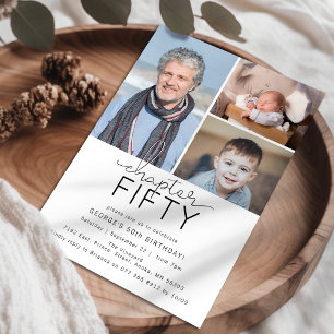 Chapter 50 Custom Photo Collage 50th Birthday Invitation