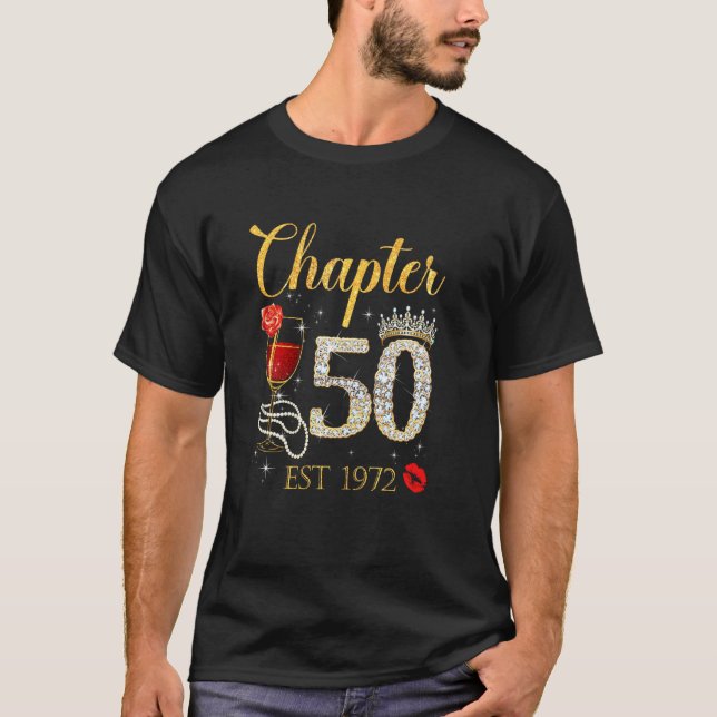 Chapter 50 Years Est 1972 50th Birthday Red Rose W T-Shirt (Front)