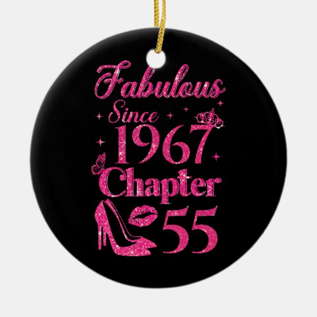Chapter 55 Fabulous Since 1967 55th Birthday  Ceramic Tree Decoration (Front)