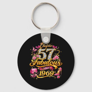 Chapter 57 Fabulous Since 1969 57th Birthday Women Key Ring