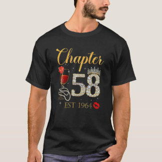 Chapter 58 Years EST 1964 58Th Birthday Red Rose W T-Shirt