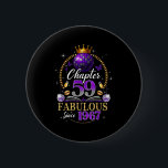 Chapter 59 Since 1967 Purple Disco Ball 59th Birth 6 Cm Round Badge<br><div class="desc">Chapter 59 Since 1967 Purple Disco Ball 59th Birthday Women</div>