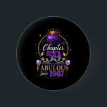 Chapter 59 Since 1967 Purple Disco Ball 59th Birth 6 Cm Round Badge<br><div class="desc">Chapter 59 Since 1967 Purple Disco Ball 59th Birthday Women</div>