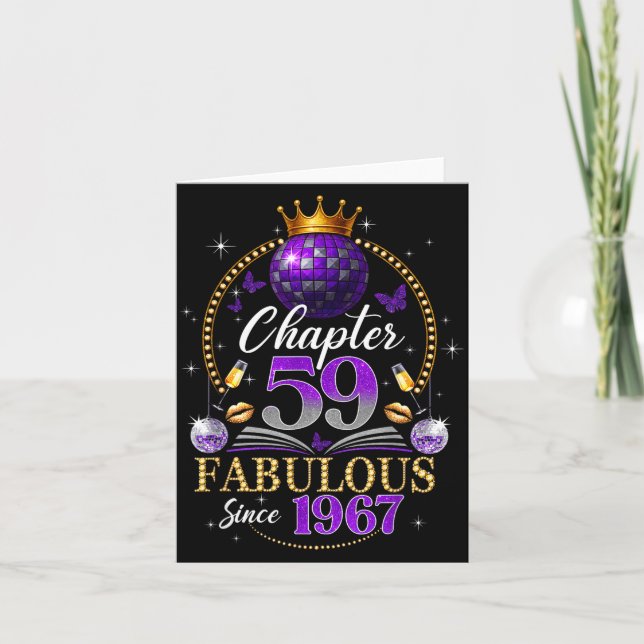 Chapter 59 Since 1967 Purple Disco Ball 59th Birth Card (Front)
