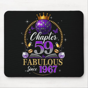 Chapter 59 Since 1967 Purple Disco Ball 59th Birth Mouse Mat