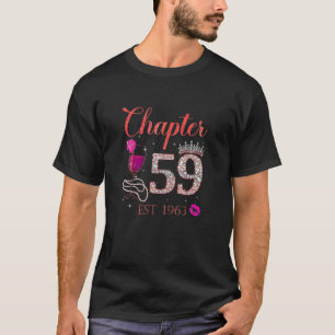 Chapter 59 Years EST 1963 59Th Birthday Red Rose W T-Shirt