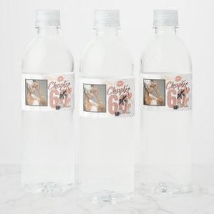 Chapter 60 Birthday Rose Gold Photo Water Bottle Label