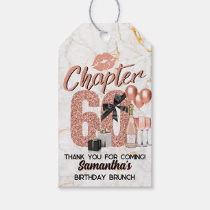 Chapter 60 Rose Gold 60th Birthday Elegant Gift Tags