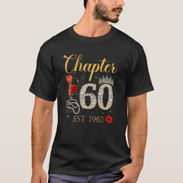 Chapter 60 Years EST 1962 60Th Birthday Red Rose W T-Shirt (Front)