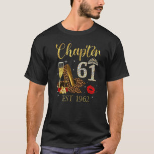 Chapter 61 Years EST 1962 61st Birthday Wine Leopa T-Shirt