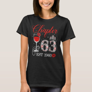 Chapter 63 Years EST 1960 63rd Birthday Red Rose W T-Shirt