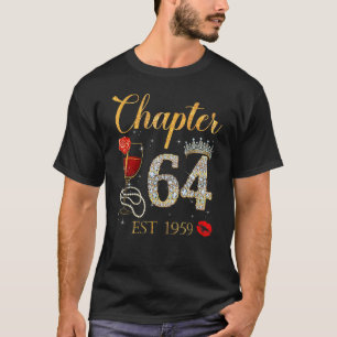 Chapter 64 Years EST 1959 64th Birthday Red Rose W T-Shirt