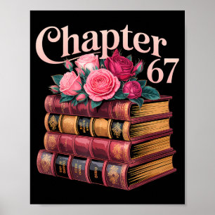 Chapter 67 Floral Book Stack Design Poster
