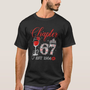Chapter 67 Years EST 1956 67Th Birthday Red Rose W T-Shirt