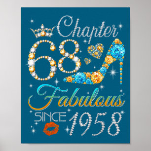 Chapter 68 Fabulous Since 1958 68th Birthday Women Poster
