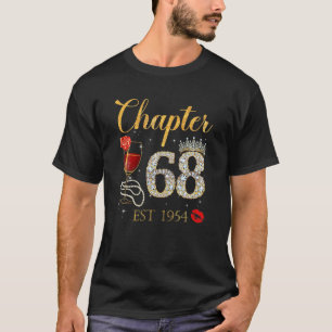 Chapter 68 Years EST 1954 68Th Birthday Red Rose W T-Shirt