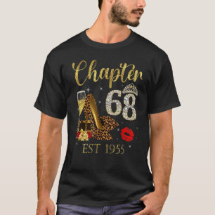 Chapter 68 Years EST 1955 68th Birthday Wine Leopa T-Shirt