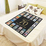 Chapter 70 Black Gold 70th Birthday Photo Fleece Blanket<br><div class="desc">Celebrate a milestone birthday with a special gift that will always be cherished. Our chapter 70 black gold 70th birthday photo fleece blanket makes the perfect gift for a special occasion. This luxurious fleece blanket is decorated with a classic black and gold theme and can be personalised by adding your...</div>