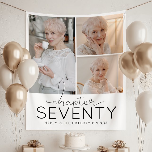 Chapter 70 Custom Photo Collage 70th Birthday Tapestry (Creator Uploaded)
