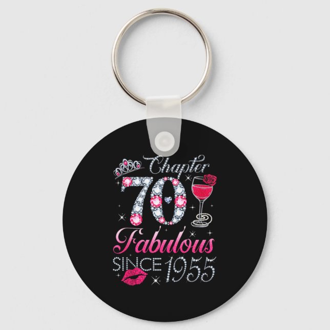Chapter 70 Fabulous Since 1955 70th Birthday Gift  Key Ring (Front)