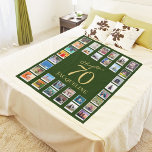 Chapter 70 Green Gold 70th Birthday Photo Fleece Blanket<br><div class="desc">A unique fleece blanket gift to make that birthday special. Add those favourite photos using our simple template.</div>