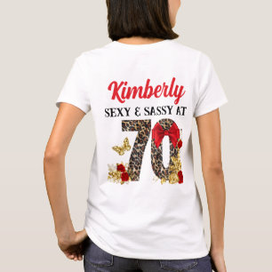 Chapter 70 Red & Gold Leopard 70th Birthday T-Shirt