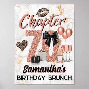 Chapter 70 Rose Gold Leopard Elegant 70th Birthday Poster
