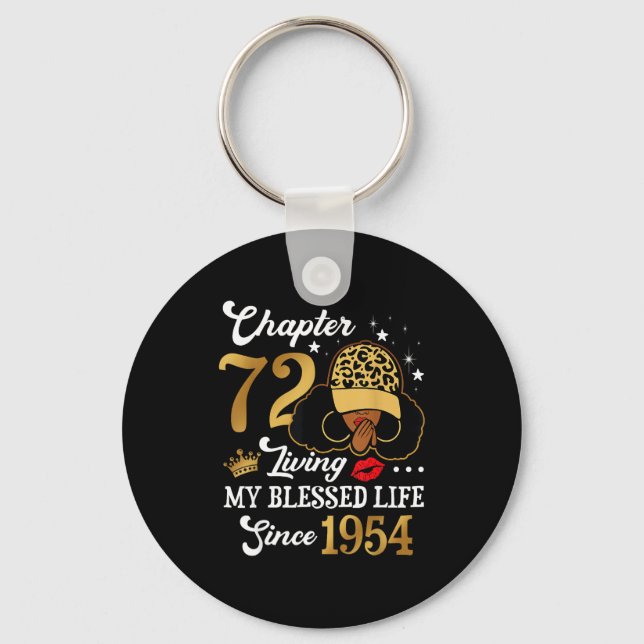 Chapter 72 Living My Blessed Life Since 1954 Afro  Key Ring (Front)