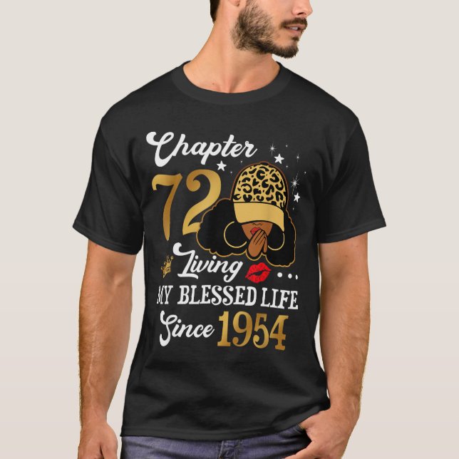 Chapter 72 Living My Blessed Life Since 1954 Afro  T-Shirt (Front)